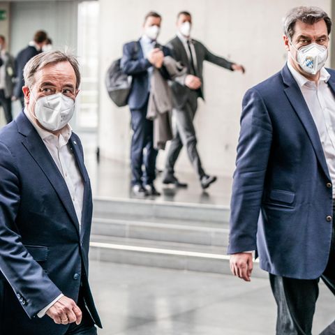Armin Laschet, Bundesvorsitzender der CDU, und Markus Söder, Bundesvorsitzender der CSU