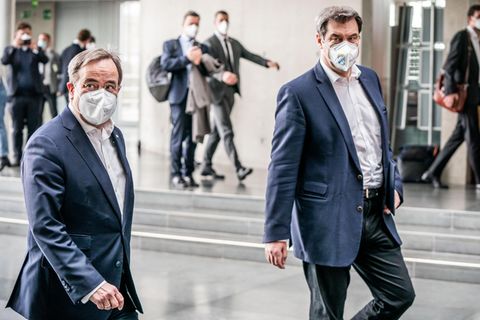Armin Laschet, Bundesvorsitzender der CDU, und Markus Söder, Bundesvorsitzender der CSU