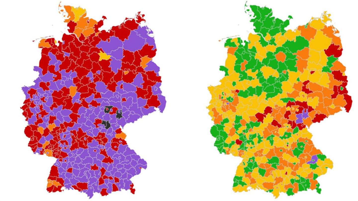 Deutschlandkarte zeigt, wie unterschiedlich sich das Coronavirus ...