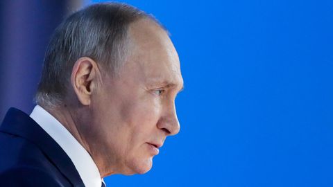 Wladimir Putin bei seiner Rede an die Nation 