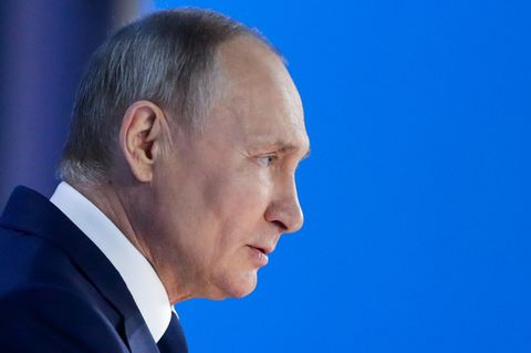 Wladimir Putin bei seiner Rede an die Nation 