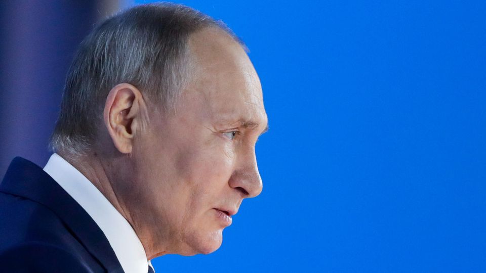 Wladimir Putin bei seiner Rede an die Nation 