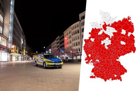 Polizei überwacht Ausgangssperre in Hannover; Karte mit Coronavirus-Inzidenzwerten in Deutschland