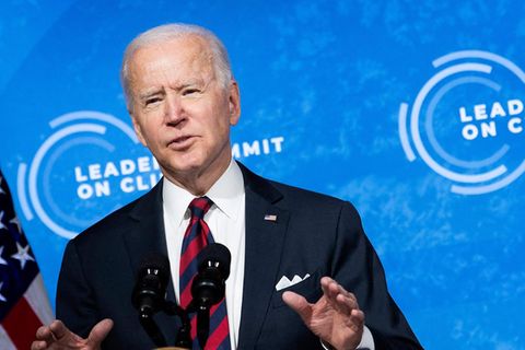 Joe Biden hält Ansprache auf seinem virtuellen Klimagipfel