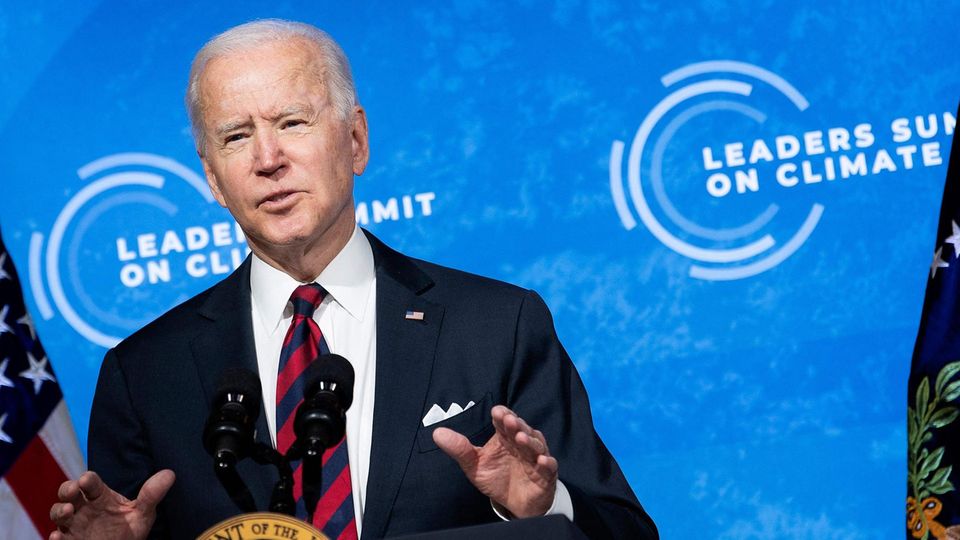 Joe Biden hält Ansprache auf seinem virtuellen Klimagipfel
