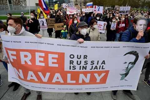Parallel zu den Protesten in Russland fanden weltweit Aktionen zur Unterstützung von Alexej Nawalny statt