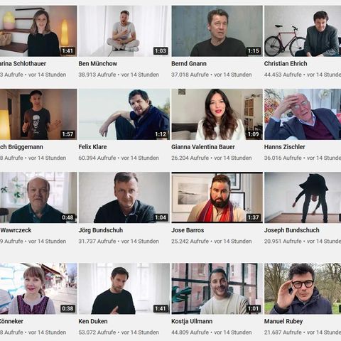 Die Videos der Aktion #allesdichtmachen bei Youtube