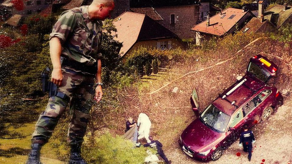 Der Schütze zielte sehr präzise. Der Fahrer des roten BMW hatte versucht, davonzufahren, bevor auch ihn die Kugeln trafen