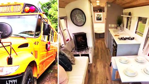 Umgebauter Schulbus wird zu Tinyhouse