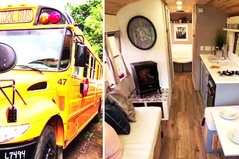 Umgebauter Schulbus wird zu Tinyhouse