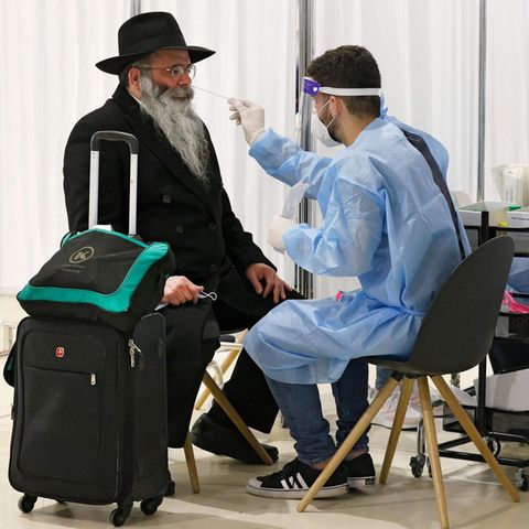 Codid-19-Testzentrum am  Ben Gurion Airport in Tel Aviv