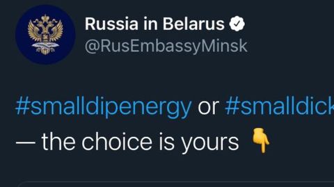 #smalldickenergy: Mit diesem Hashtag rief die russische Botschaft in Belarus ungewollt einen Trend ins Leben 