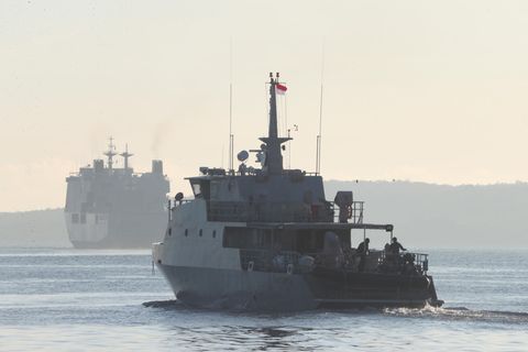U-Boot-Tragödie vor Bali: Ein Schiff der indonesischen Marine während der Suchaktion