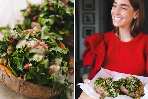 Rezeptvideo von Natalie Gleitmann: Gefüllte Süßkartoffeln