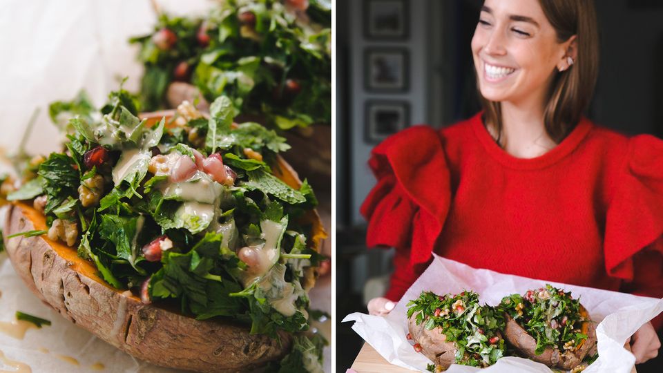 Rezeptvideo von Natalie Gleitmann: Gefüllte Süßkartoffeln Rezeptvideo von Natalie Gleitmann: Gefüllte Süßkartoffeln