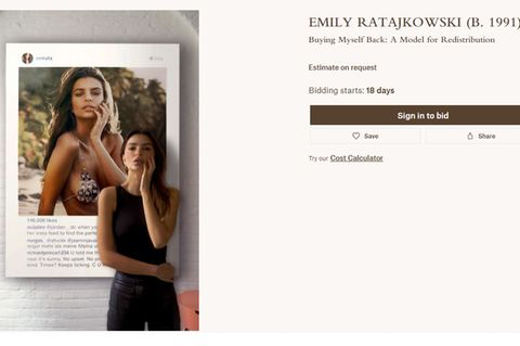 Beim Auktionshaus Christies will sich Emily Ratajkowski ihr Bild zurückerobern