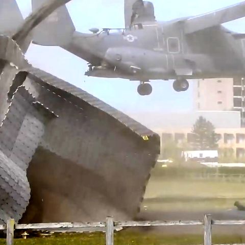 CV-22 Osprey der US Air Force zerstört Landeplatz des Addenbrooke's Krankenhaus in Cambridge