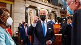 US-Präsident Joe Biden nach seiner ersten Rede im Kongress
