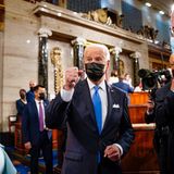 US-Präsident Joe Biden nach seiner ersten Rede im Kongress