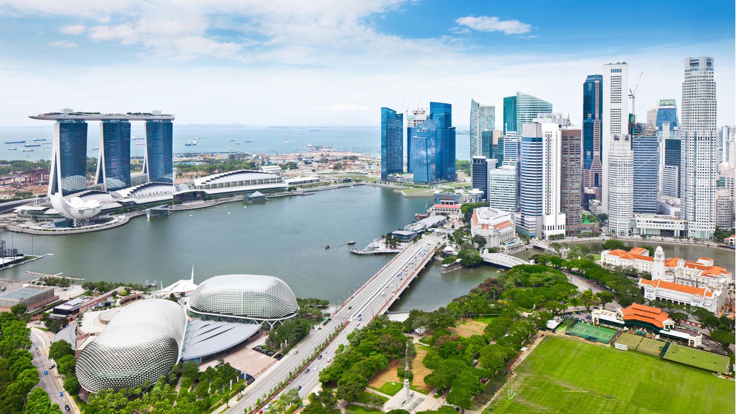 Die Skyline von Singapur