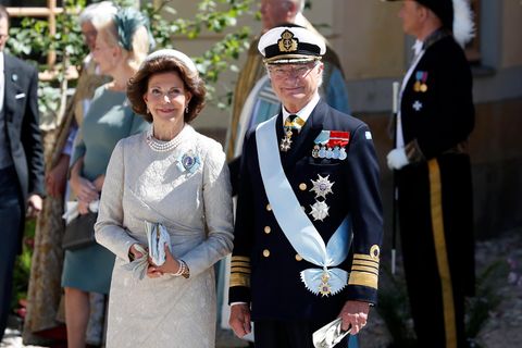Schwedens König Carl XVI. Gustaf (r) mit seiner Frau Silvia 
