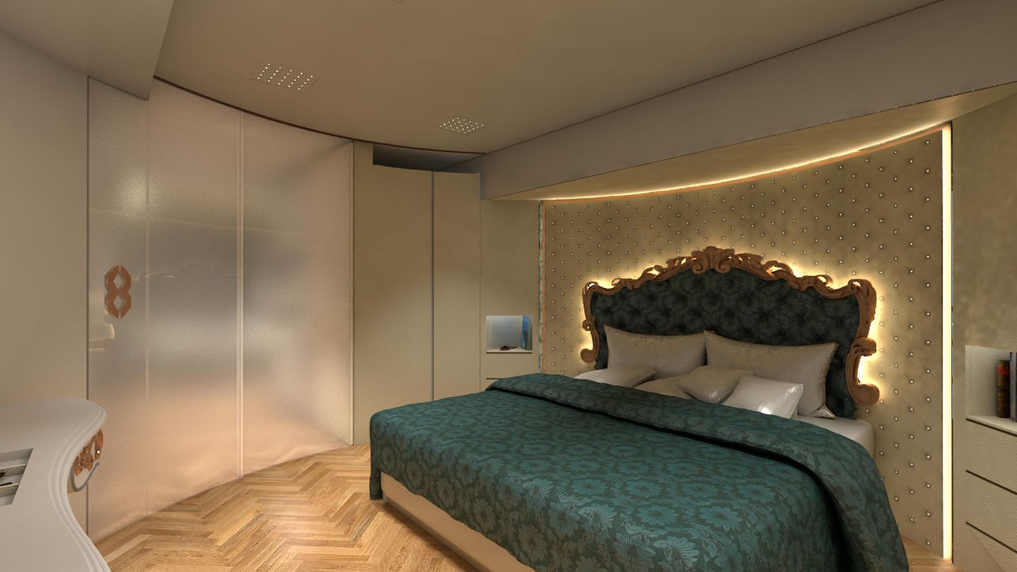 Das elegante Schlafzimmer im Wohnmobil