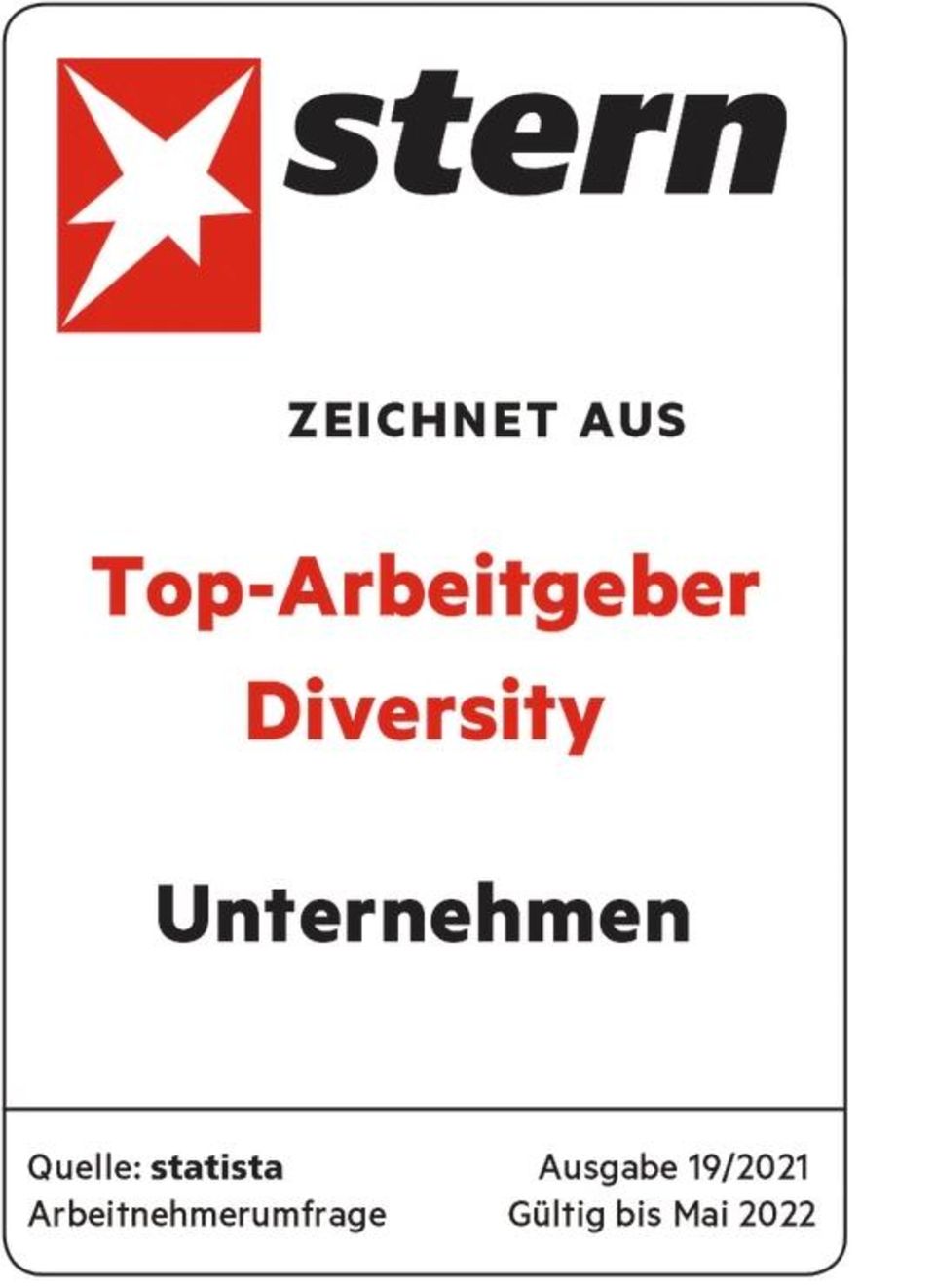 Das stern-Siegel für die Top-Arbeitgeber im Bereich Diversity