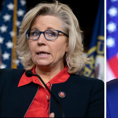 Die Republikanische Abgeordnete Liz Cheney (l) und der ehemalige US-Präsident Donald Trump