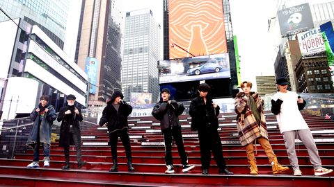 BTS bei einem Soundcheck in New York