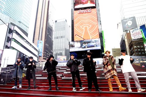 BTS bei einem Soundcheck in New York