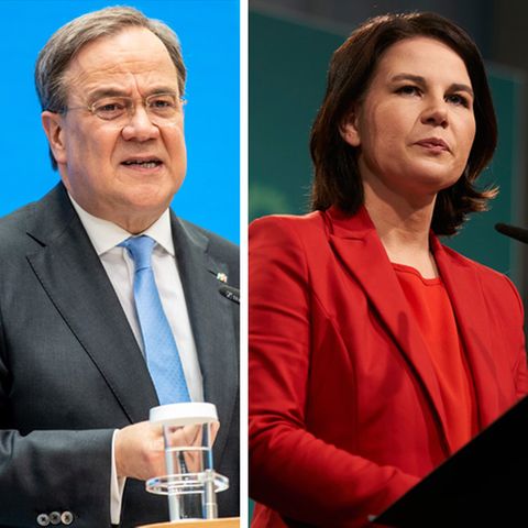 Die Kanzlerkandidaten, von links: Armin Laschet (CDU, für die Union), Annalena Baerbock (Grüne) und Olaf Scholz (SPD)