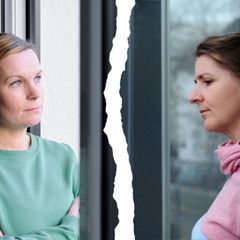 Gegenübergestellte Bilder zweier Frauen