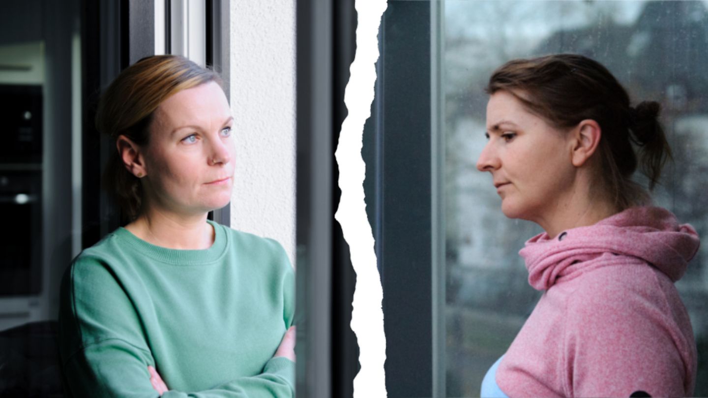 Gegenübergestellte Bilder zweier Frauen
