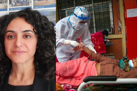 Hakimeh Yagootkar (l.): "Die Regierung hat erst sehr spät reagiert. Jetzt sind die Krankenhäuser voll und es gibt keine Betten mehr."