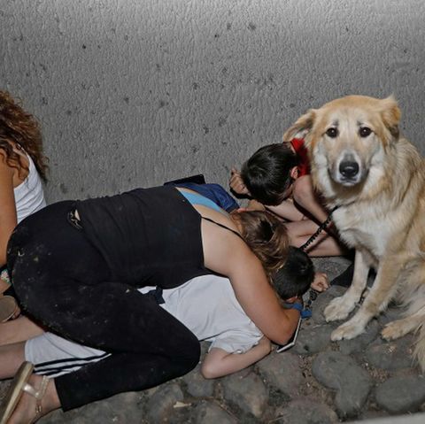 Agnes Fazekas (l.): "Gegen 1 Uhr sitzen wir dann doch wieder im Treppenhaus. Diesmal im Schlafanzug."