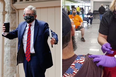 Ohios Gouverneur Mike DeWine (l.): 