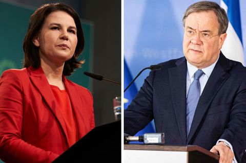 Annalena Baerbock, Kanzlerkandidatin der Grünen und Armin Laschet, Kanzlerkandidat von CDU/CSU