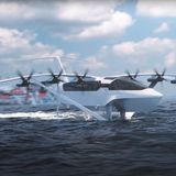 Die acht Rotoreen erinnern entfernt an Flugboote wie das Dornier Do X.