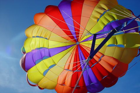 Bunter runder Fallschirm von unten