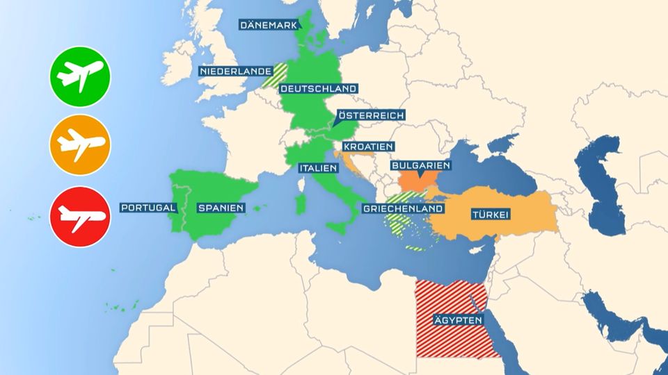 Reise 2021: Karte zeigt, in welchen Ländern könnte der Sommerurlaub klappen könnte.