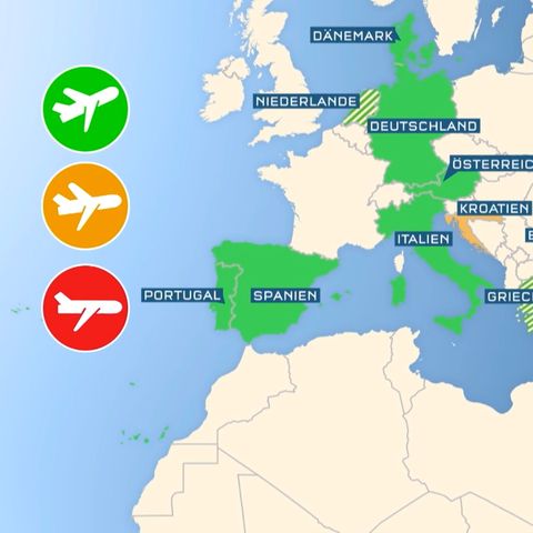 Reise 2021: Karte zeigt, in welchen Ländern könnte der Sommerurlaub klappen könnte.