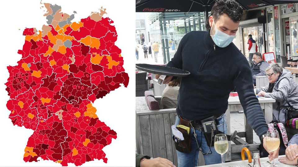Corona Zahlenbriefing Deutschlandkarte zeigt, in welchen Regionen die Corona-Inzidenz besonders gut ist.