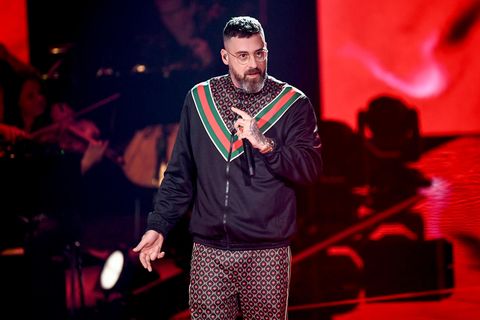 Der Rapper Sido als Juror auf der Bühne der Castingshow The Voice of Germany