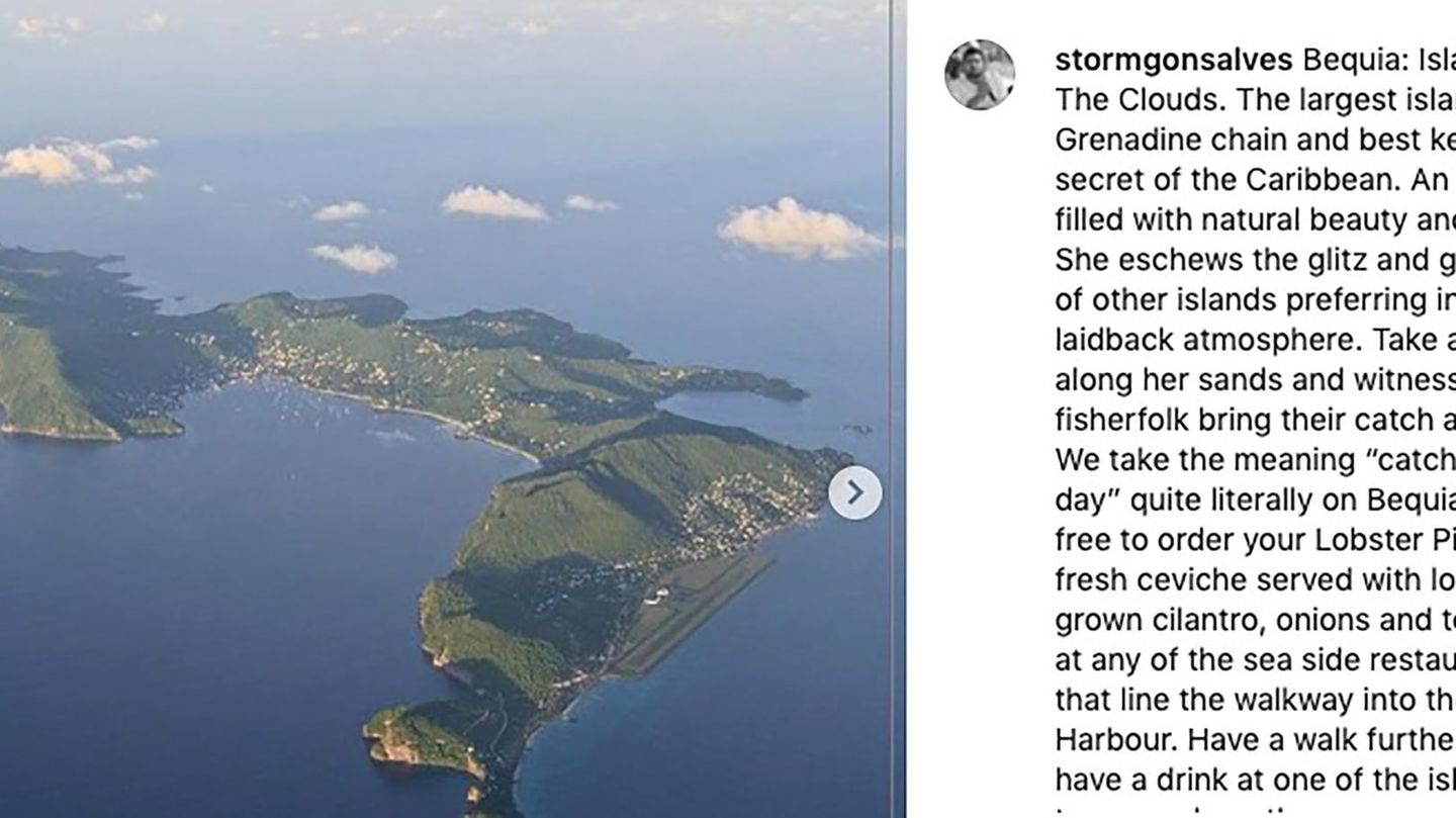 Die Insel Bequia aus der Vogelperspektive