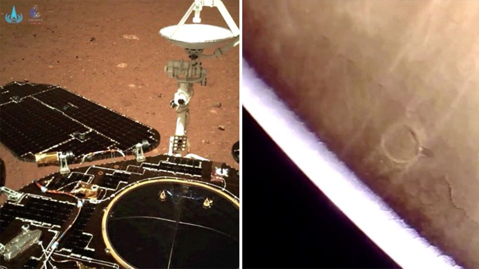 "Zhurong"  und Co.: Als zweite Nation setzt China auf dem Mars einen Rover ab – die neuen Bilder vom Roten Planeten