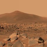 Blick auf den Hügel Santa Cruz auf dem Mars