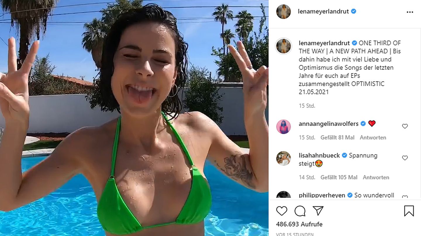 Lena zeigt sich in einem Video auf Instagram im Bikini