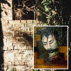 Mauer der Corpsewood-Ruine, Selbstbildnis von Charles Scudder