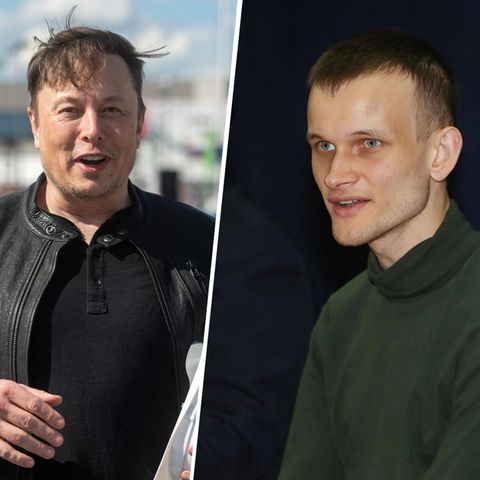 Tesla-Chef Elon Musk (links) beeinflusst mit Tweets den Kryptomarkt. Kein Grund zur Sorge, findet Vitalik Buterin (rechts)