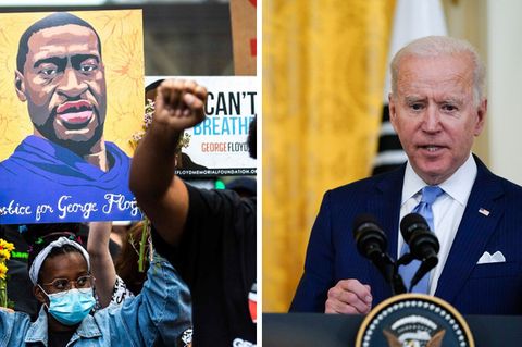 Ein Jahr nach dem Tod von George Floyd: US-Präsident Biden trifft Angehörige